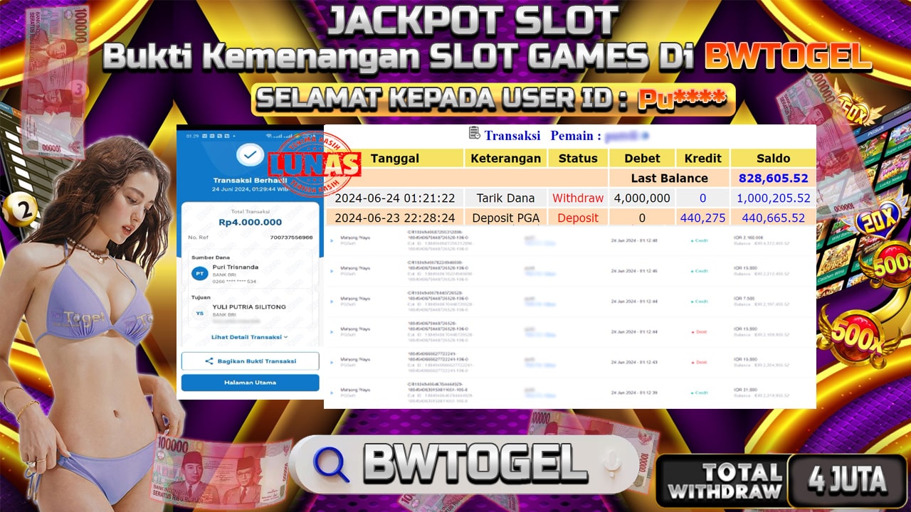 BUKTI JACKPOT SLOT MAHJONG WAYS TERPERCAYA DI INDONESIA TGL 24-06-2024