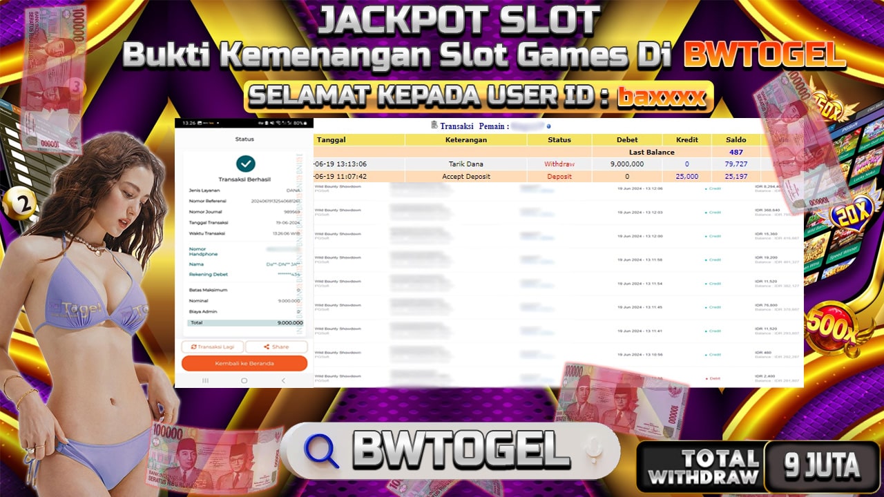 BUKTI JACKPOT SLOT WILD BOUNTY SHOWDOWN TERPERCAYA DI INDONESIA TGL 19-06-2024