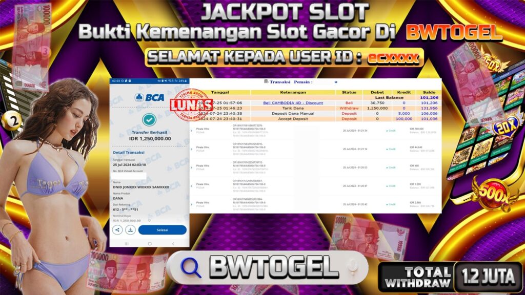 BUKTI JACKPOT SLOT PINATA WINS TERPERCAYA DI INDONESIA TGL 25-07-2024