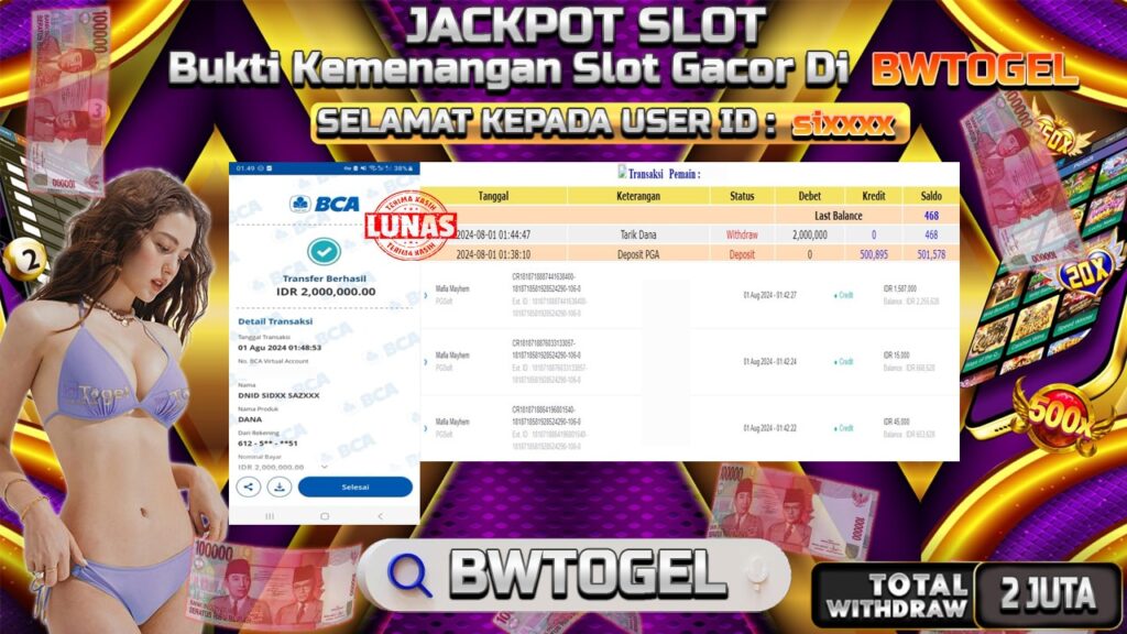 BUKTI JACKPOT SLOT MAFIA MAHYEM TERPERCAYA DI INDONESIA TGL 01-08-2024