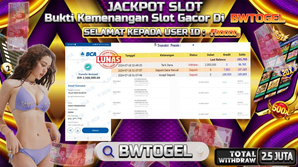 BUKTI JACKPOT SLOT MAHJONG WAYS 2 TERPERCAYA DI INDONESIA TGL 18-07-2024