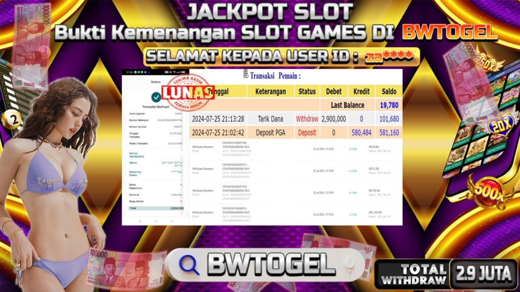 BUKTI JACKPOT SLOT WILD BOUNTY SHOWDOWN TERPERCAYA DI INDONESIA TGL 25-07-2024