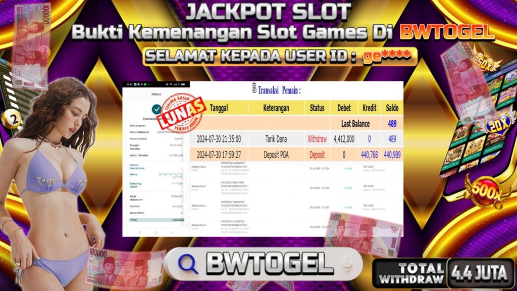 BUKTI JACKPOT SLOT MAHJONG WAYS 2 TERPERCAYA DI INDONESIA TGL 30-07-2024