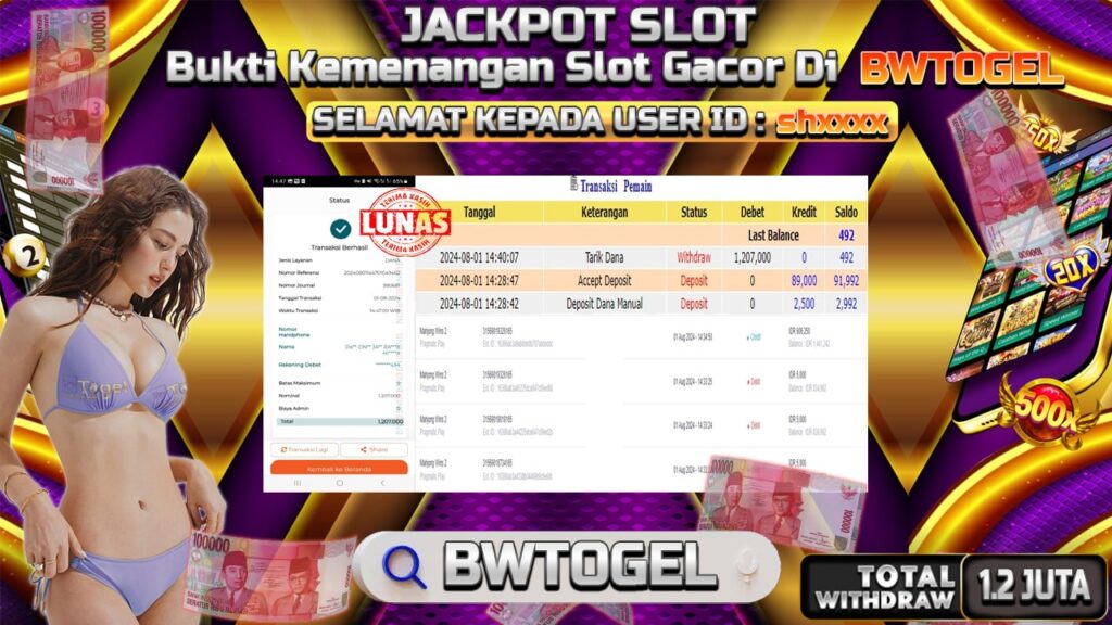 BUKTI JACKPOT SLOT MAHJONG WAYS 2 TERPERCAYA DI INDONESIA TGL 01-08-2024