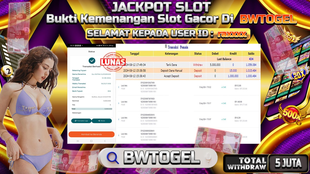 BUKTI JACKPOT SLOT LUCKY NEKO TERPERCAYA DI INDONESIA TGL 12-08-2024