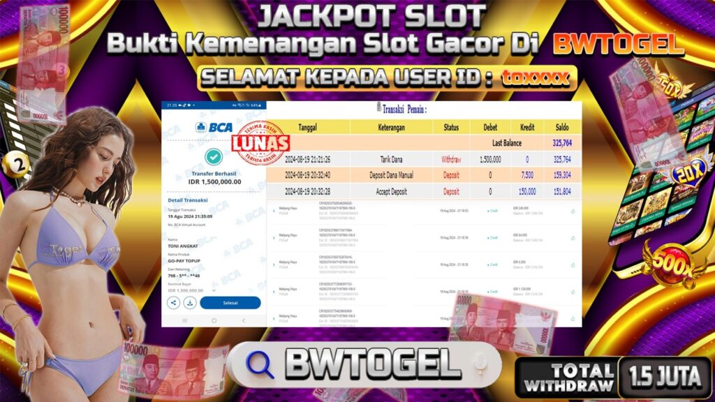 BUKTI JACKPOT SLOT MAHJONG WAYS TERPERCAYA DI INDONESIA TGL 19-08-2024