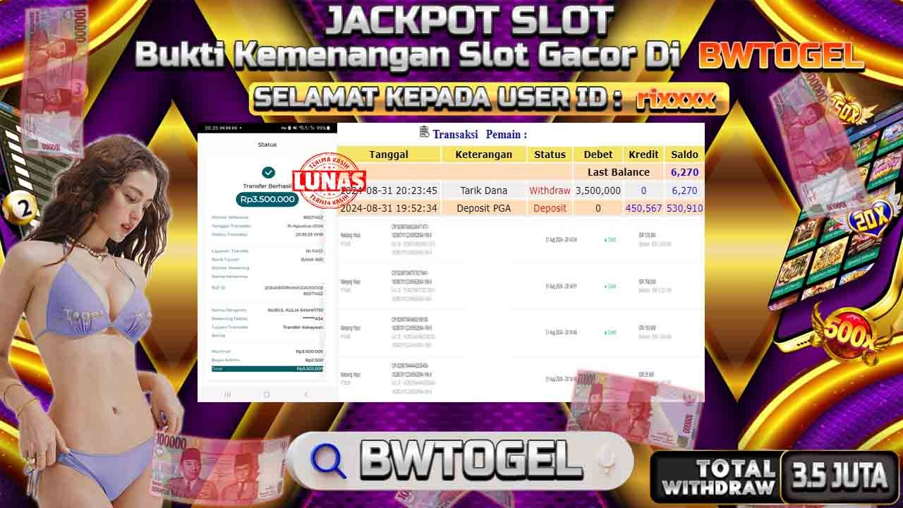 BUKTI JACKPOT SLOT MAHJONG WAYS TERPERCAYA DI INDONESIA TGL 31-08-2024