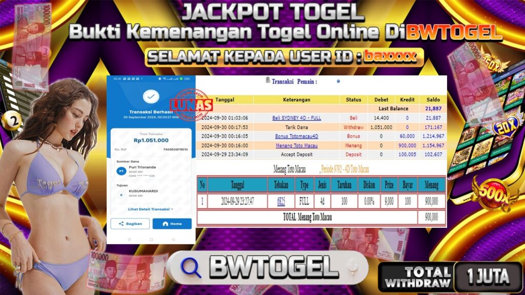 BUKTI JACKPOT TOGEL TOTO MACAU TERPERCAYA DI INDONESIA TGL 30-09-2024