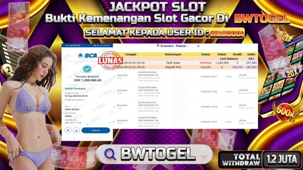 BUKTI JACKPOT SLOT MAHJONG WAYS TERPERCAYA DI INDONESIA TGL 03-09-2024