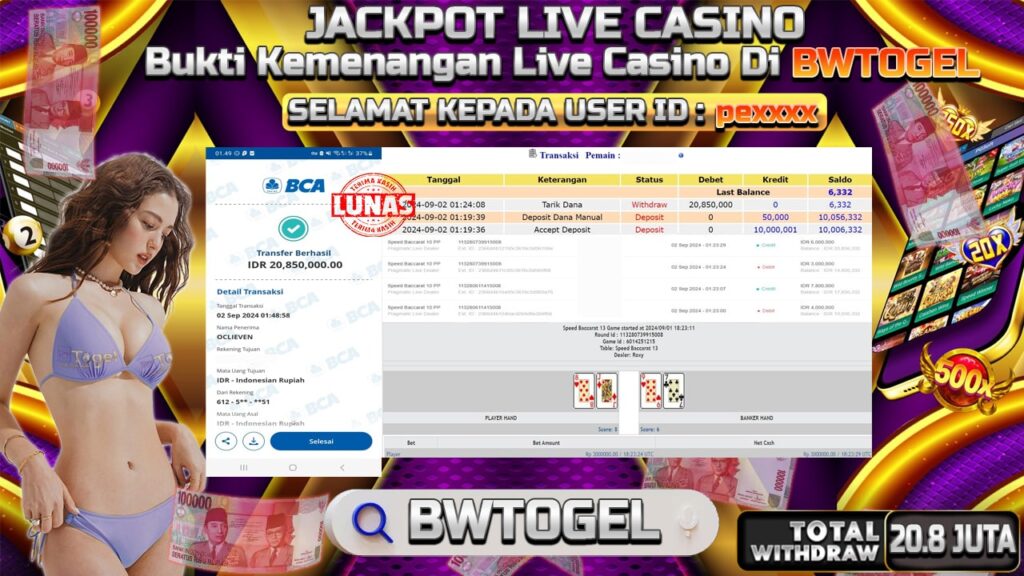 BUKTI JACKPOT SPEED BACCARAT 10 TERPERCAYA DI INDONESIA TGL 02-09-2024