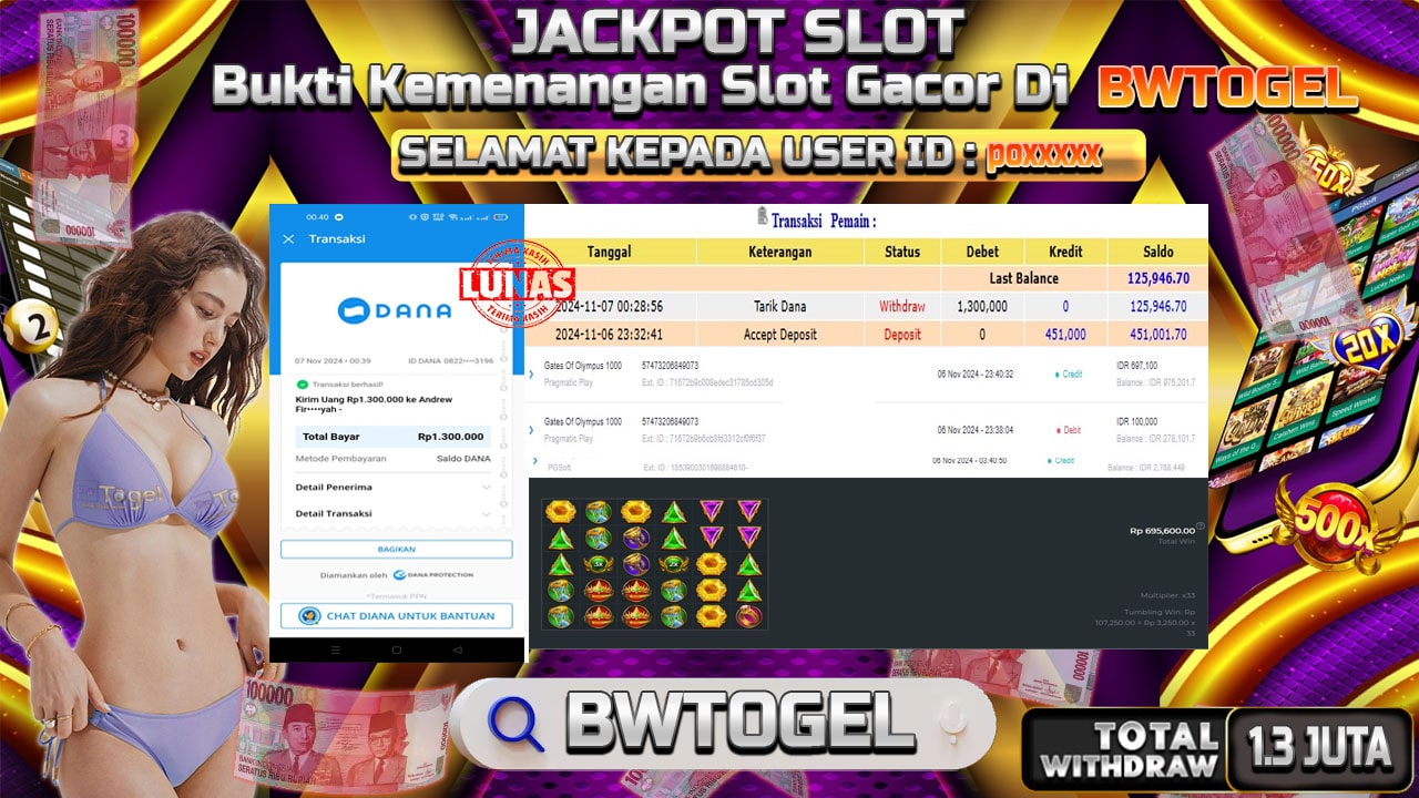 BUKTI JACKPOT SLOT GATES OF OLYMPUS 1000 TERPERCAYA DI INDONESIA TGL 07-11-2024