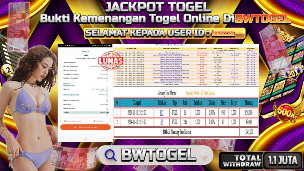 BUKTI JACKPOT TOGEL TOTO MACAU TERPERCAYA DI INDONESIA TGL 11-11-2024