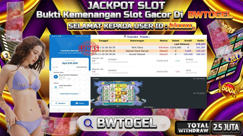 BUKTI JACKPOT SLOT MAHJONG WINS 3 – BLACK SCATTER TERPERCAYA DI INDONESIA TGL 21-11-2024