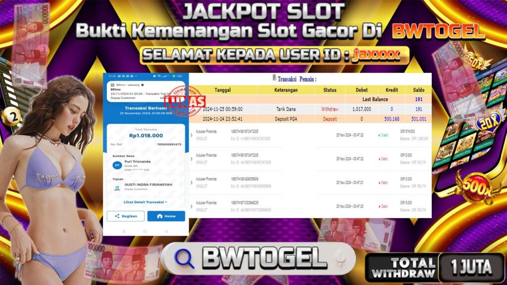 BUKTI JACKPOT SLOT MAHJONG WAYS TERPERCAYA DI INDONESIA TGL 26-11-2024