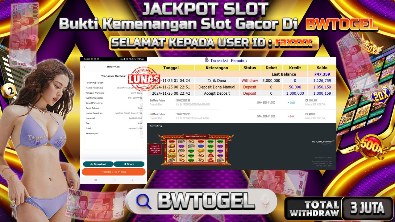 BUKTI JACKPOT SLOT GATES OF OLYMPUS 1000 TERPERCAYA DI INDONESIA TGL 26-11-2024