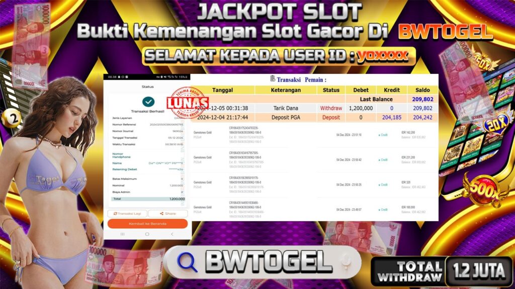 BUKTI JACKPOT SLOT GEMSTONES GOLD TERPERCAYA DI INDONESIA TGL 05-12-2024